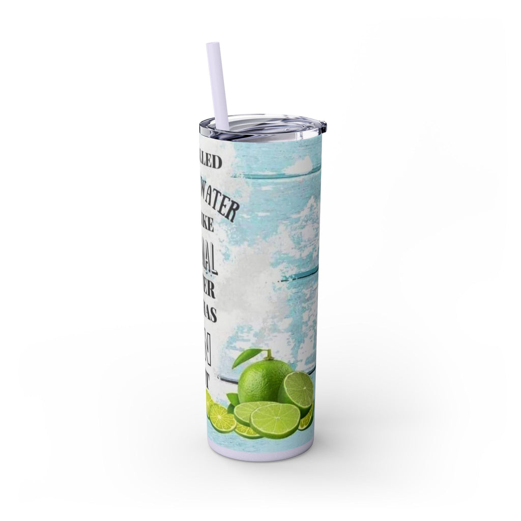 20oz Skinny Tumbler with Straw — Summer Water Tumbler