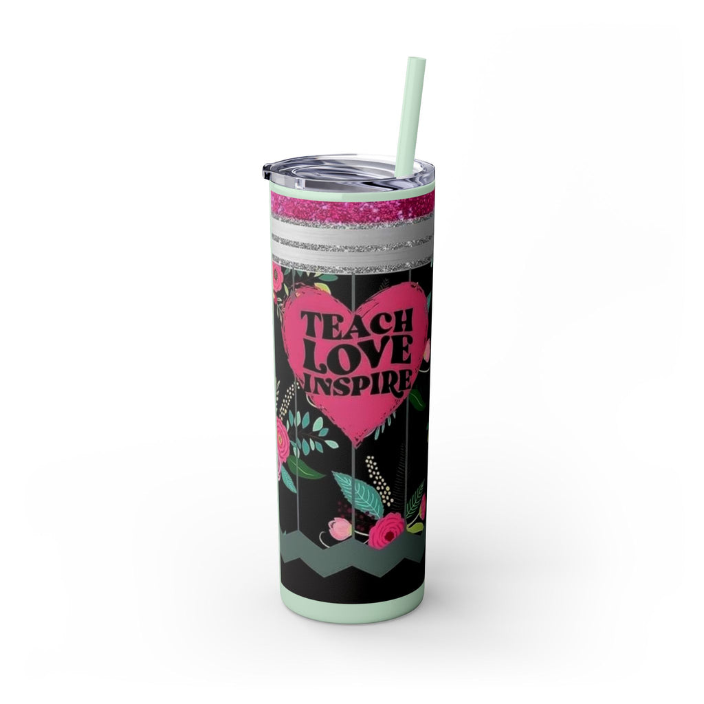 Teacher Skinny Tumbler with Straw — 20oz