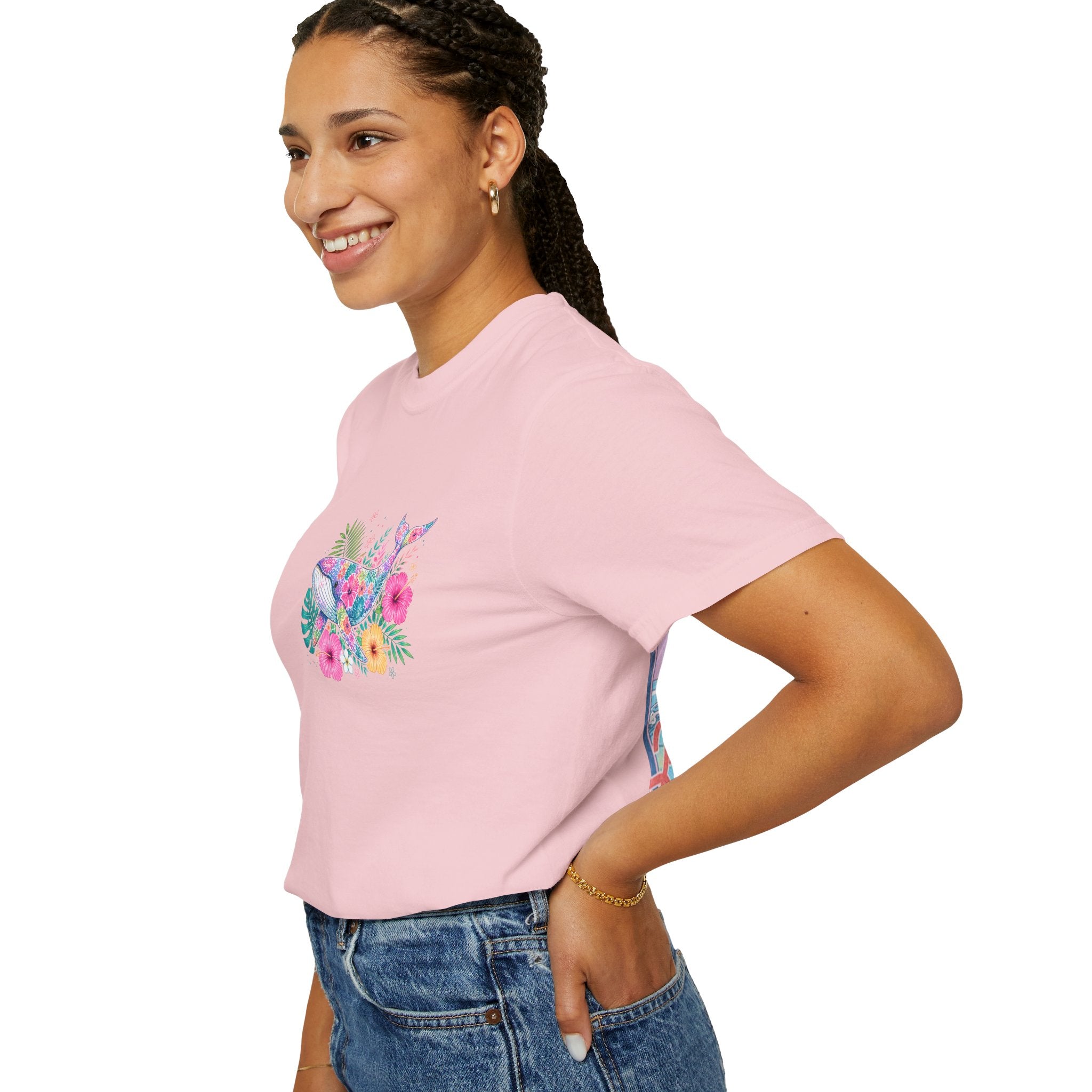 Miami Beach Club T‑Shirt — Retro Flamingo Tropical Floral Graphic Tee
