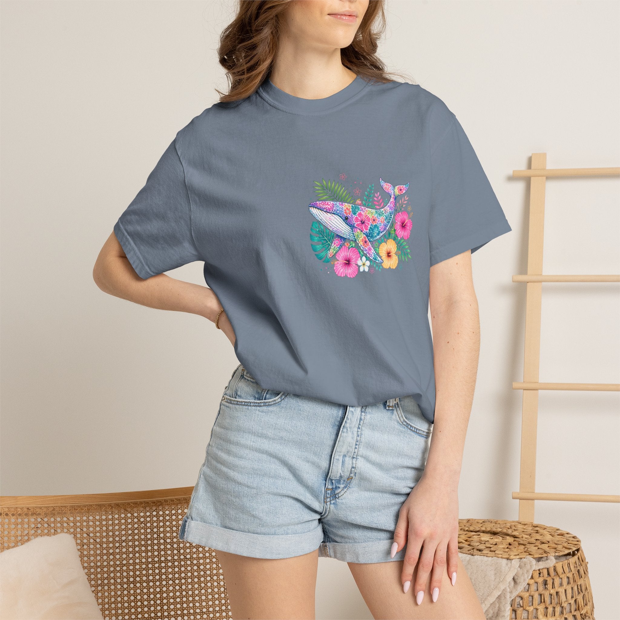 Miami Beach Club T‑Shirt — Retro Flamingo Tropical Floral Graphic Tee