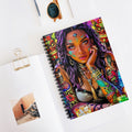 Boho Goddess Illustrated Spiral Notebook – Colorful Tattooed Woman Journal (Ruled)