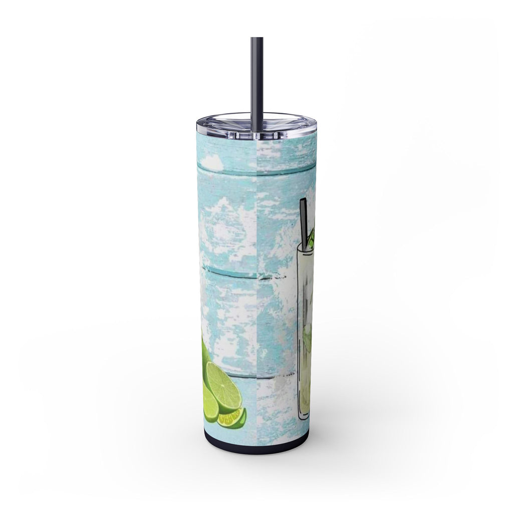 20oz Skinny Tumbler with Straw — Summer Water Tumbler