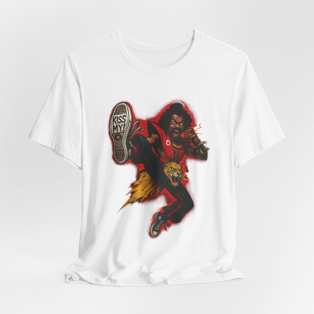 Kiss My Kicks Action Tee | Martial Arts Streetwear Graphic Shirt