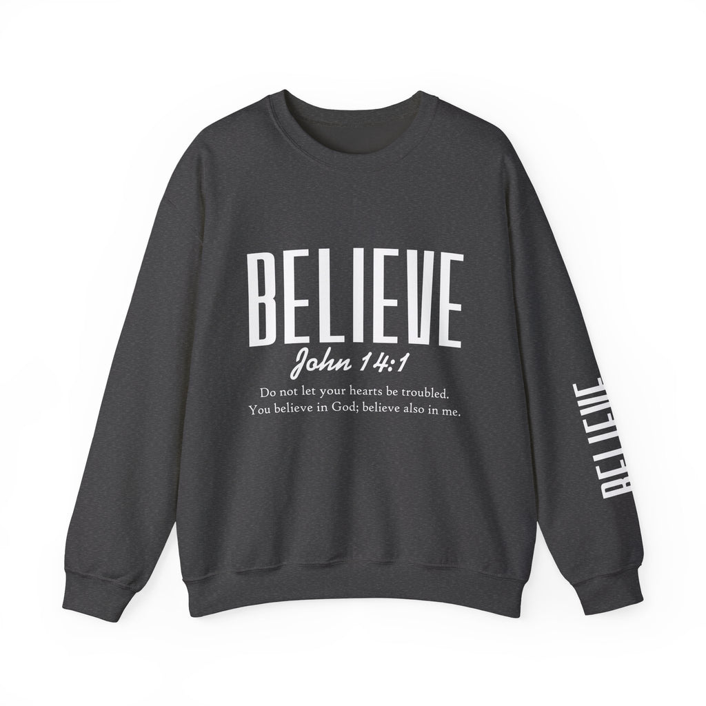 Wolf Pack “Believe John 14:1” Crewneck – Faith Streetwear Pullover