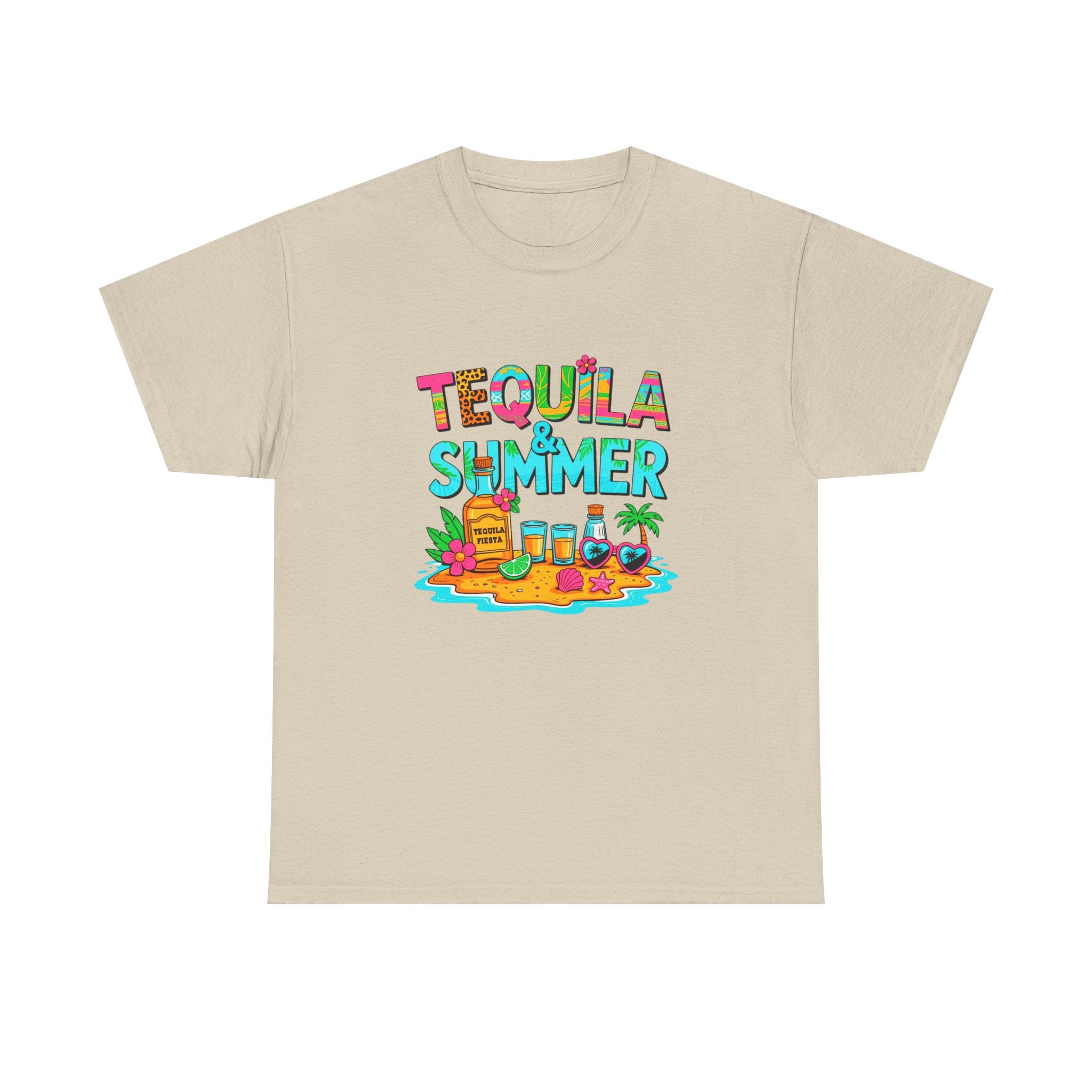 Tequila Summer Tee – Tropical Beach Cocktail Graphic T-Shirt