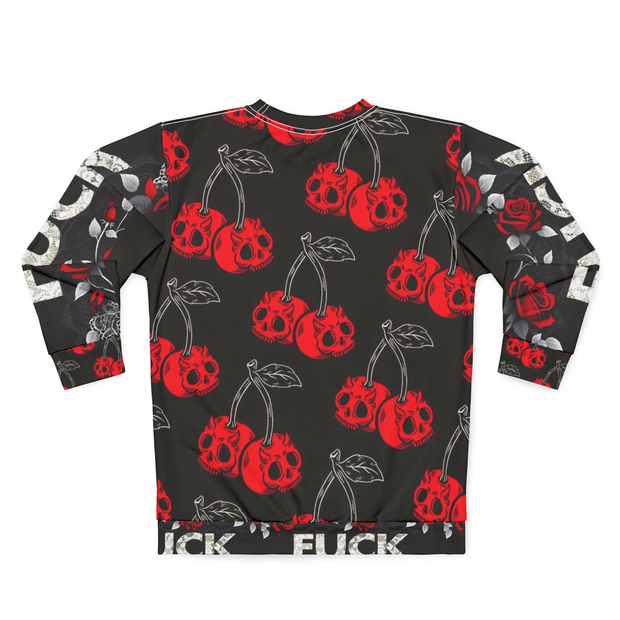 Rebel Cherry Skull Crewneck – Punk Gothic Streetwear Sweatshirt