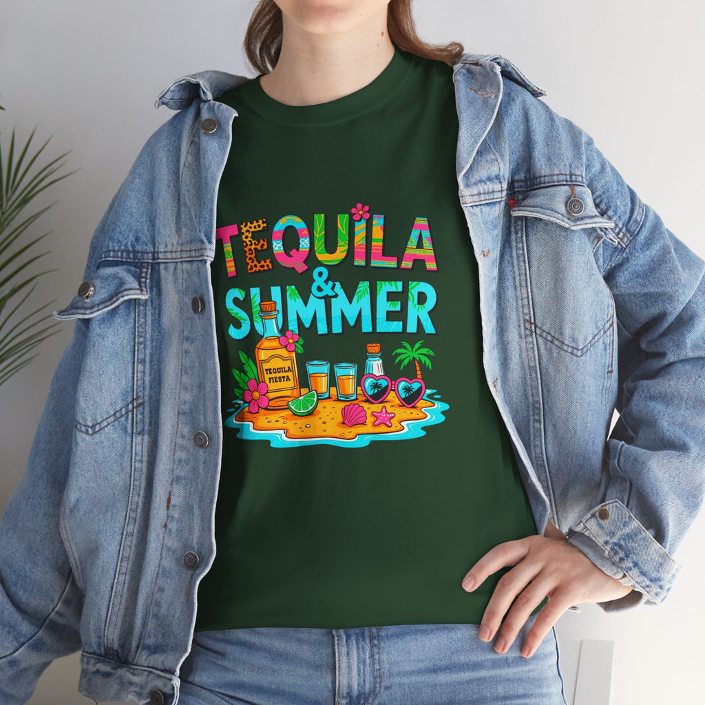 Tequila Summer Tee – Tropical Beach Cocktail Graphic T-Shirt