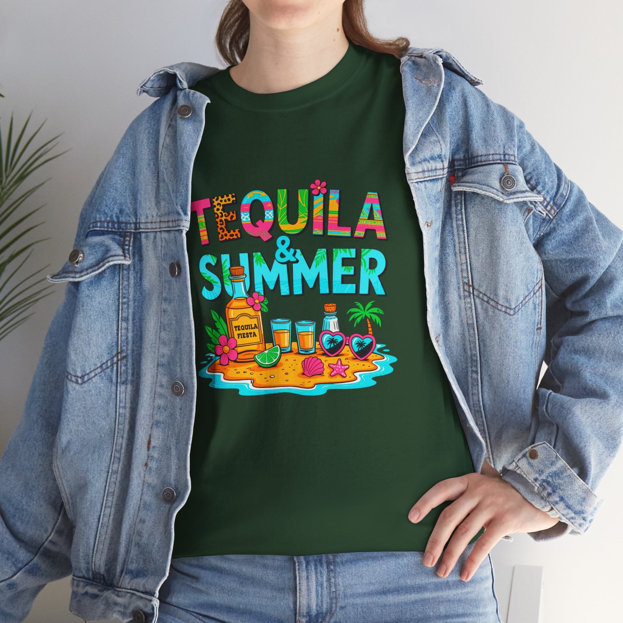 Tequila Summer Tee – Tropical Beach Cocktail Graphic T-Shirt