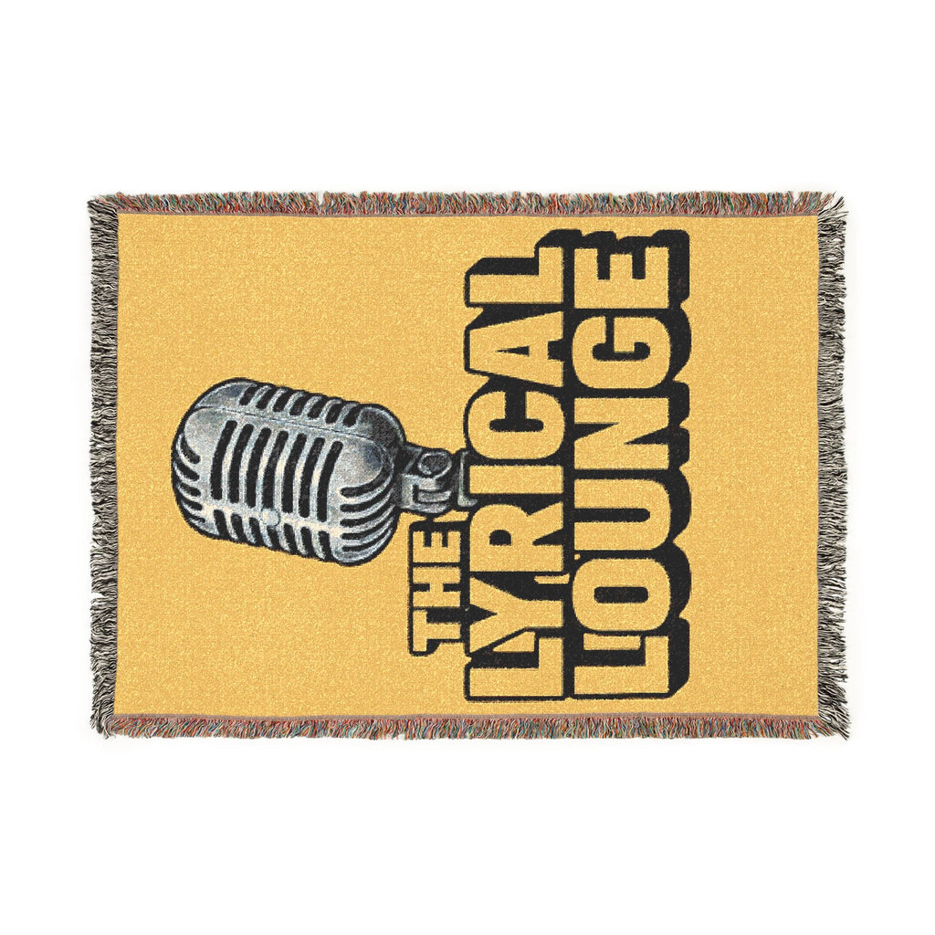 The Lyrical Lounge Woven Blanket — Retro Microphone Music Throw