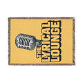 The Lyrical Lounge Woven Blanket — Retro Microphone Music Throw