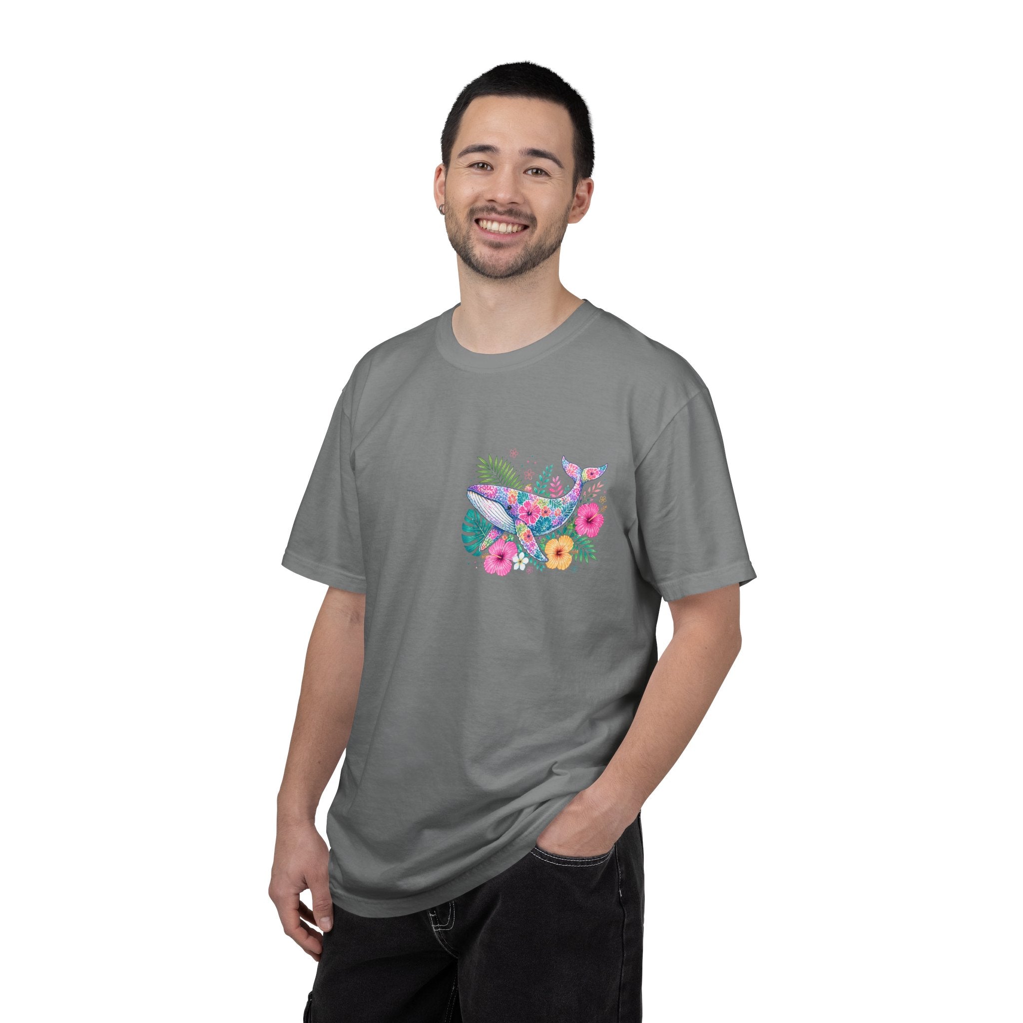 Miami Beach Club T‑Shirt — Retro Flamingo Tropical Floral Graphic Tee