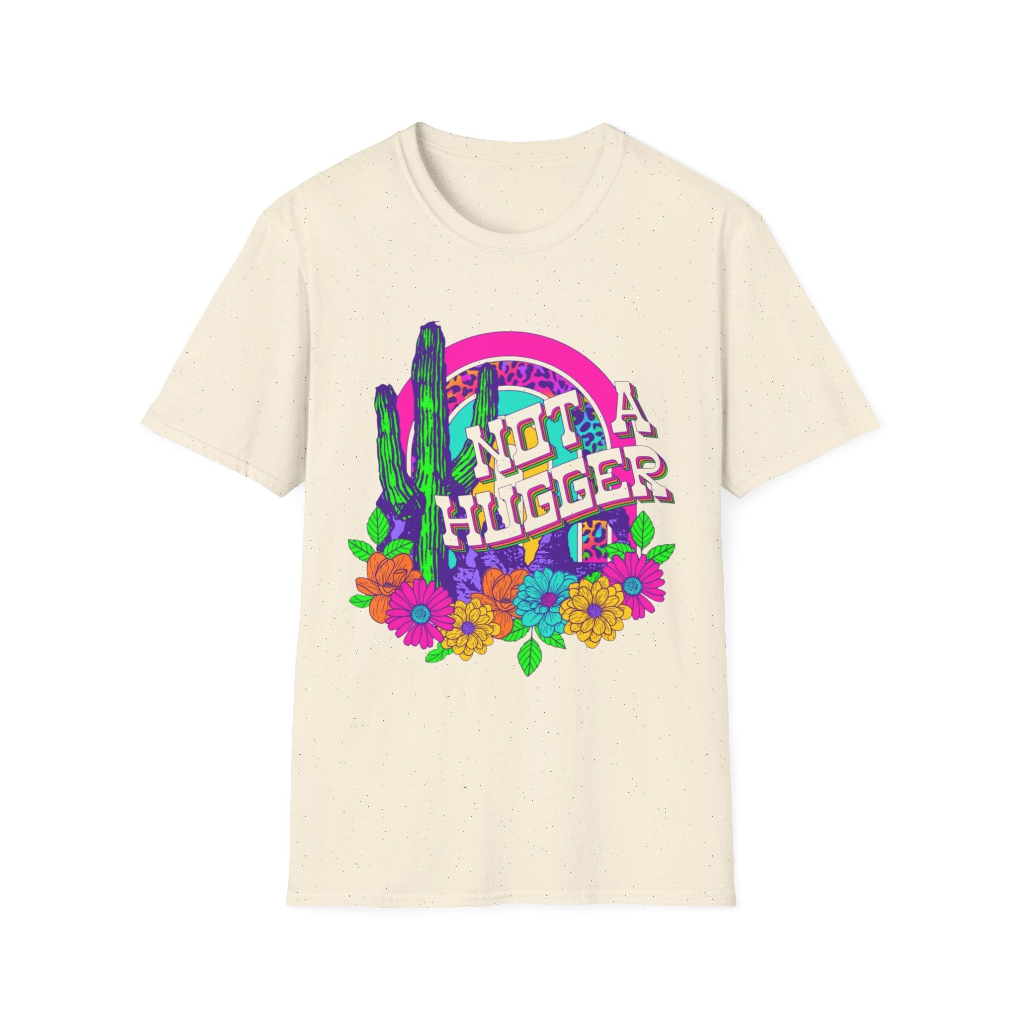 Not A Hugger Cactus T-Shirt — Retro Floral Desert Graphic Tee