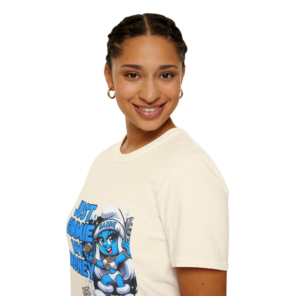 Just Gimmie My Money T-Shirt — Cute Blue Character Graphic Tee