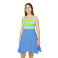 Striped Blue Skater Dress — Casual Summer Tank Dress