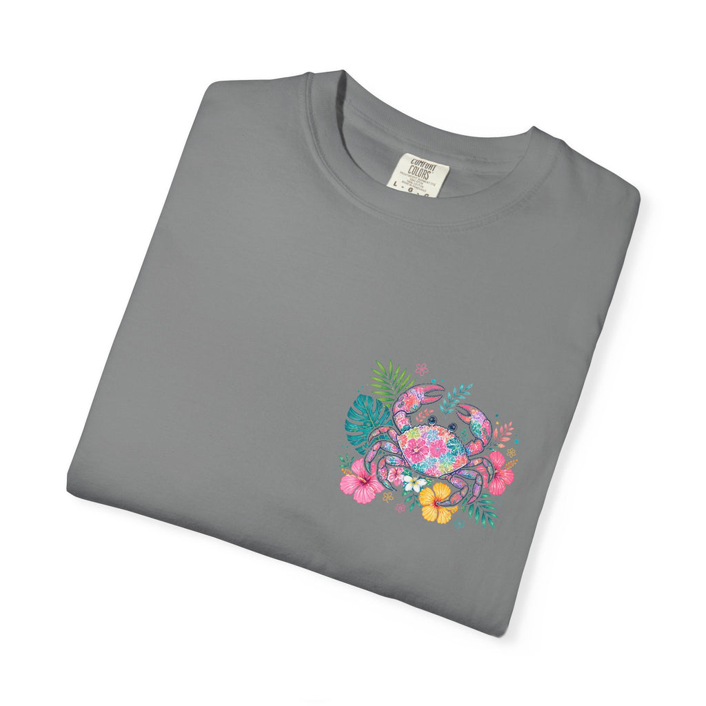T-Shirt — "Sun Sand" Tropical Palm Floral Graphic Tee
