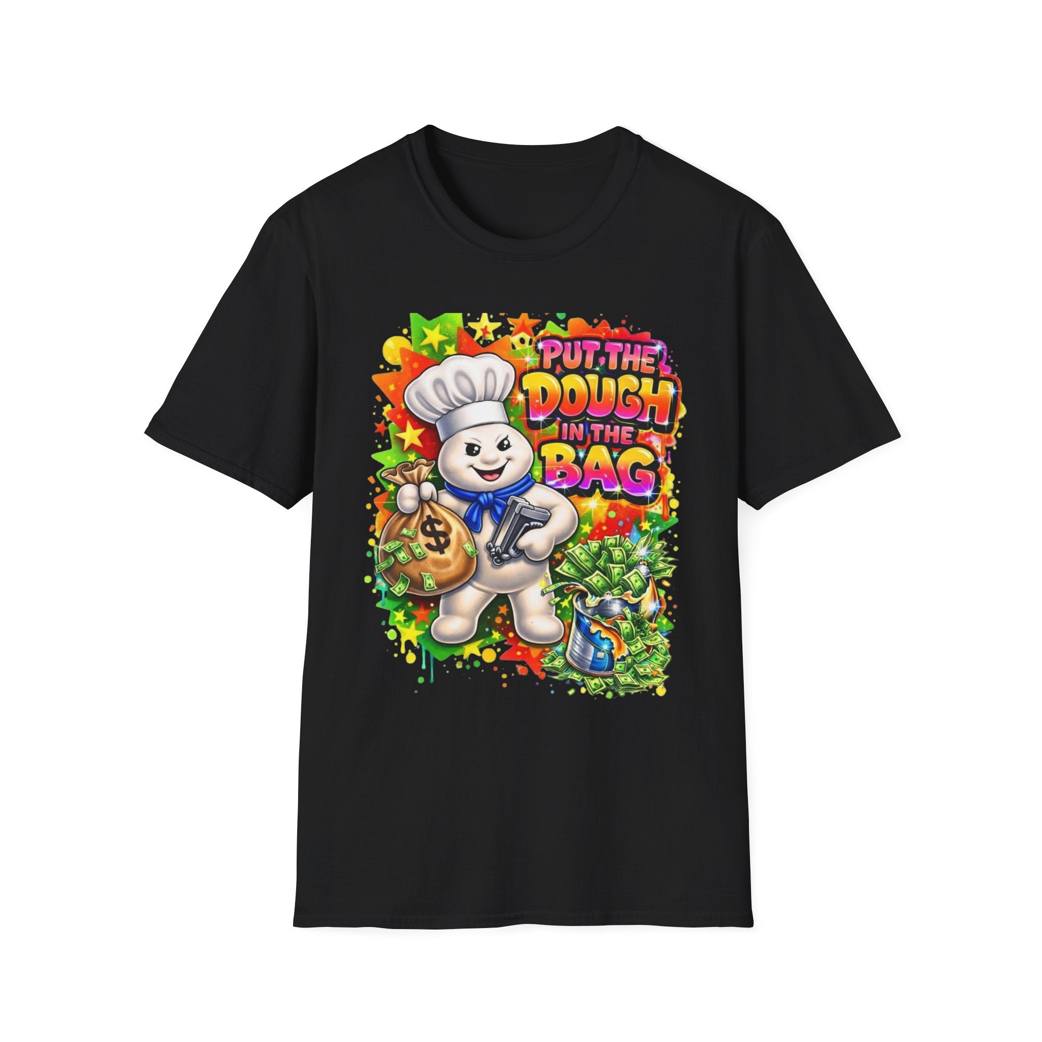 Put the Dough in the Bag T-Shirt — Cute Chef Character Money Graphic Tee