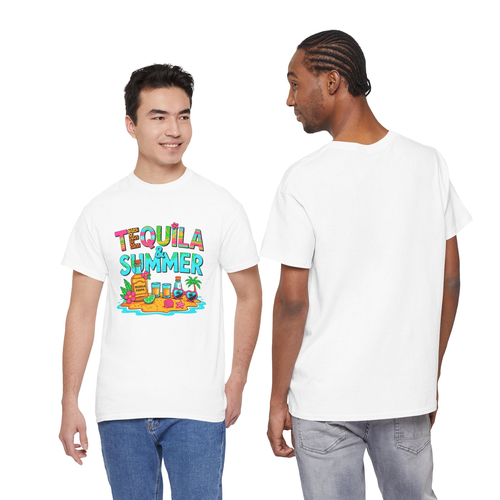 Tequila Summer Tee – Tropical Beach Cocktail Graphic T-Shirt