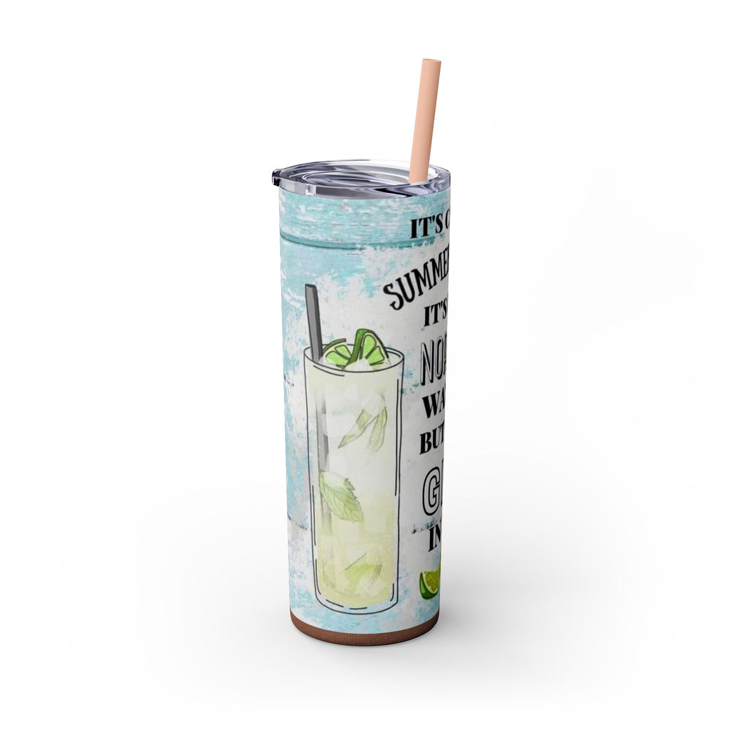 20oz Skinny Tumbler with Straw — Summer Water Tumbler
