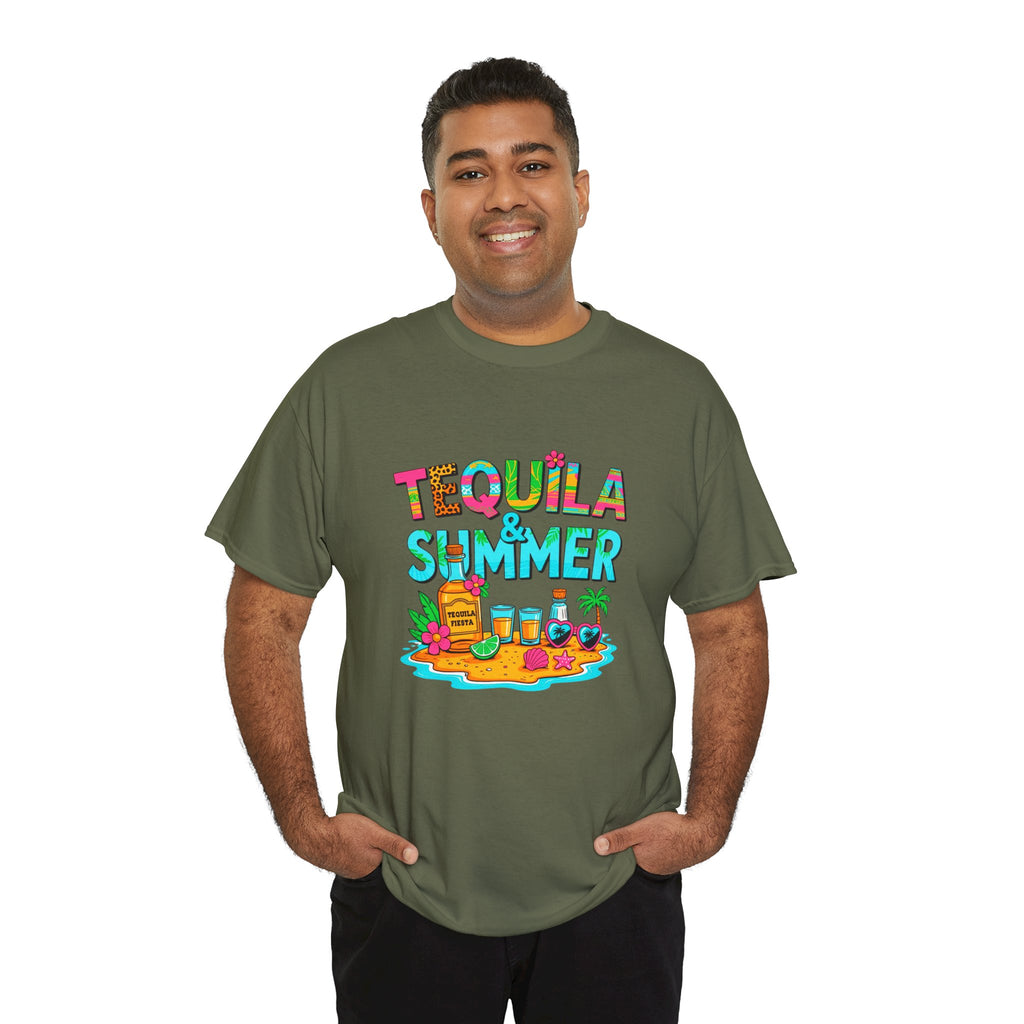 Tequila Summer Tee – Tropical Beach Cocktail Graphic T-Shirt