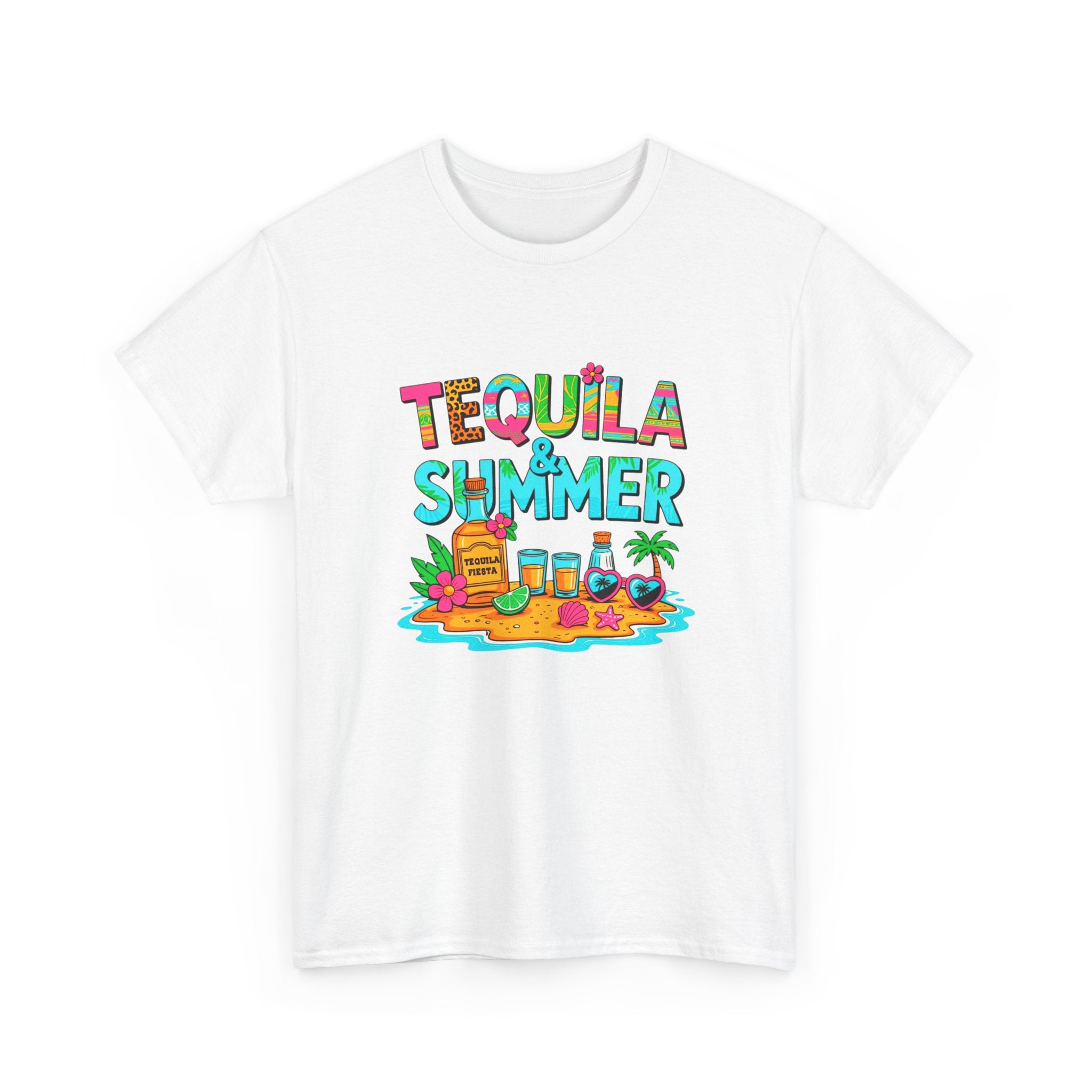 Tequila Summer Tee – Tropical Beach Cocktail Graphic T-Shirt