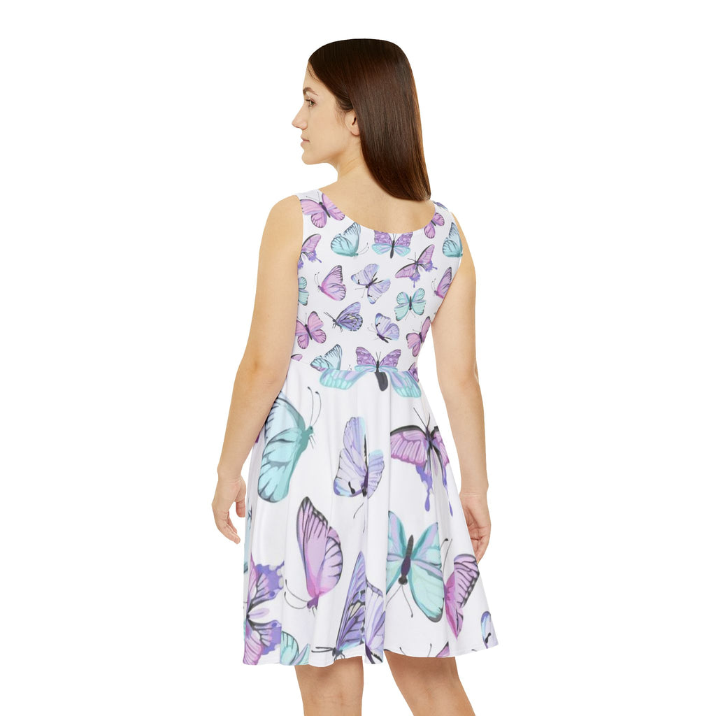 Butterfly Print Women's Skater Dress - Perfect for Spring & Summer Occasions