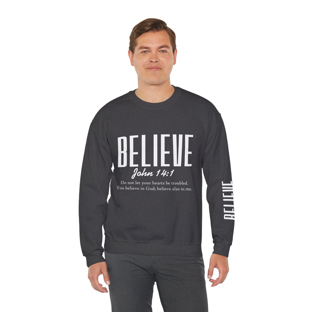 Wolf Pack “Believe John 14:1” Crewneck – Faith Streetwear Pullover