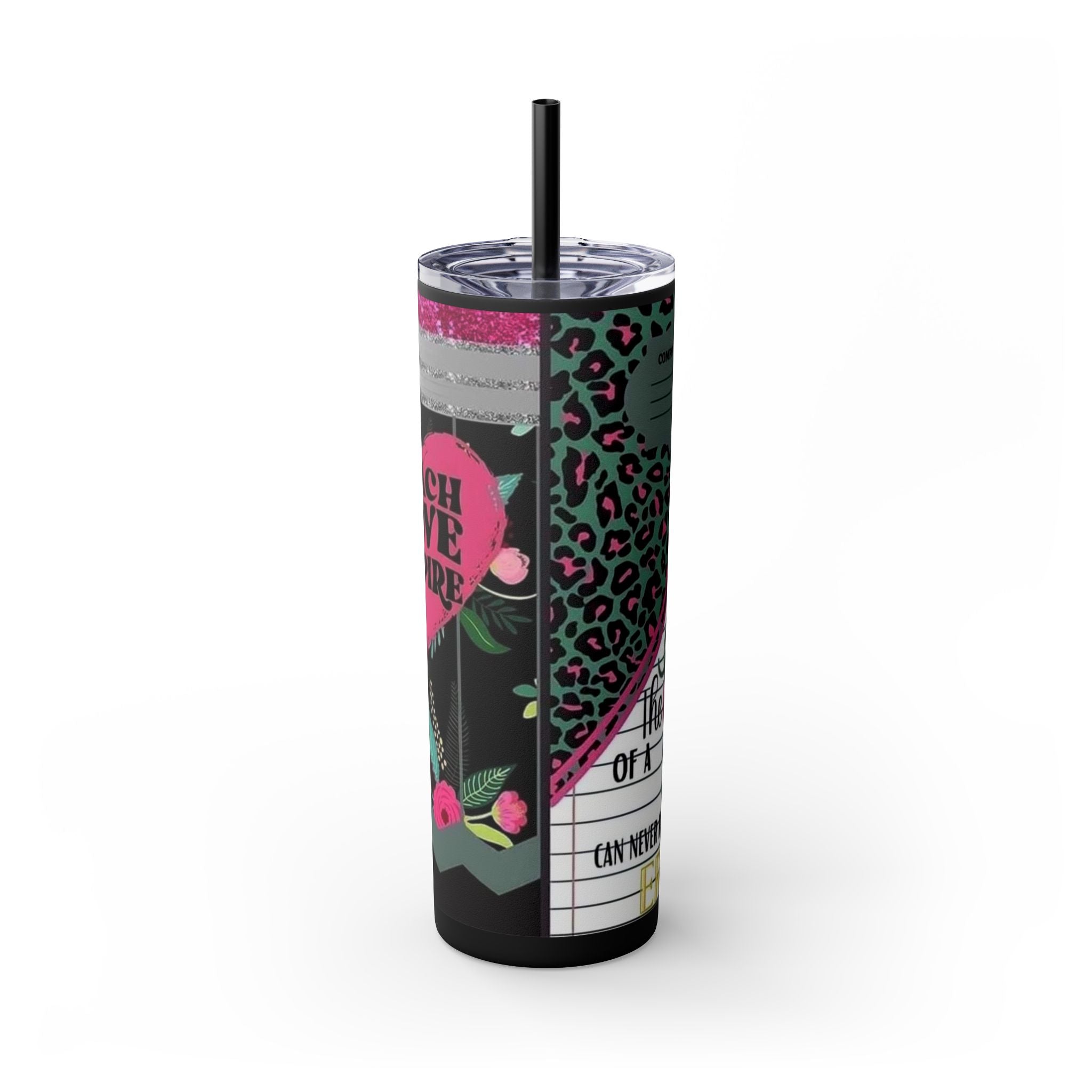 Teacher Skinny Tumbler with Straw — 20oz