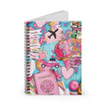Travel Collage Spiral Notebook — Passport, Plane & Pink Adventure Journal (Ruled)