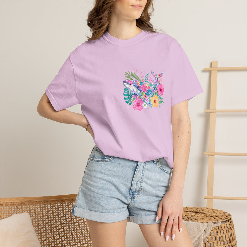 Miami Beach Club T‑Shirt — Retro Flamingo Tropical Floral Graphic Tee