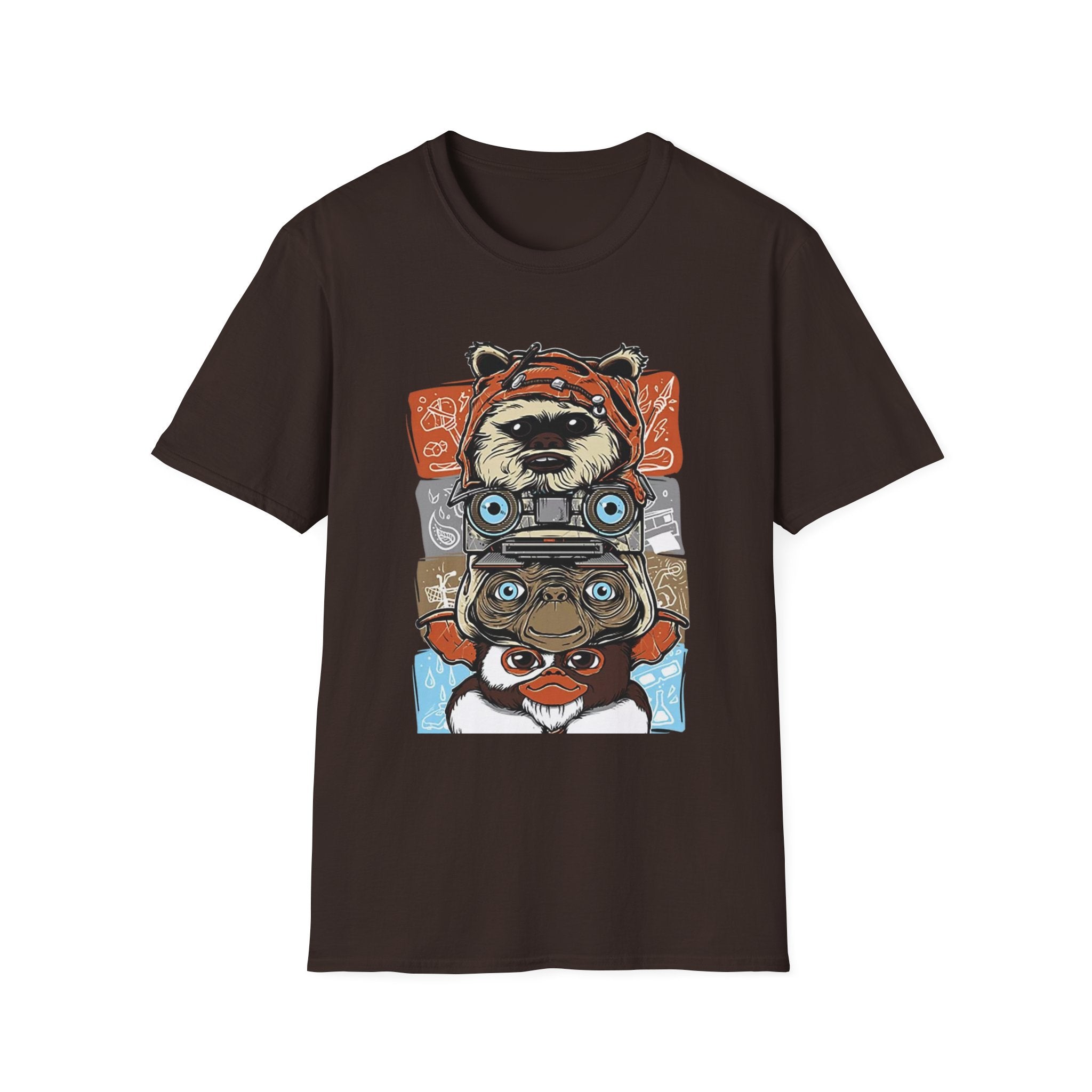 Retro Animal Stack T-Shirt — Vintage Owl, Fox & Raccoon Graphic Tee