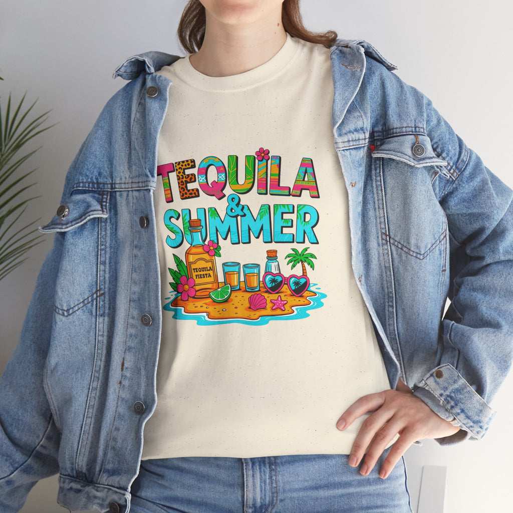 Tequila Summer Tee – Tropical Beach Cocktail Graphic T-Shirt