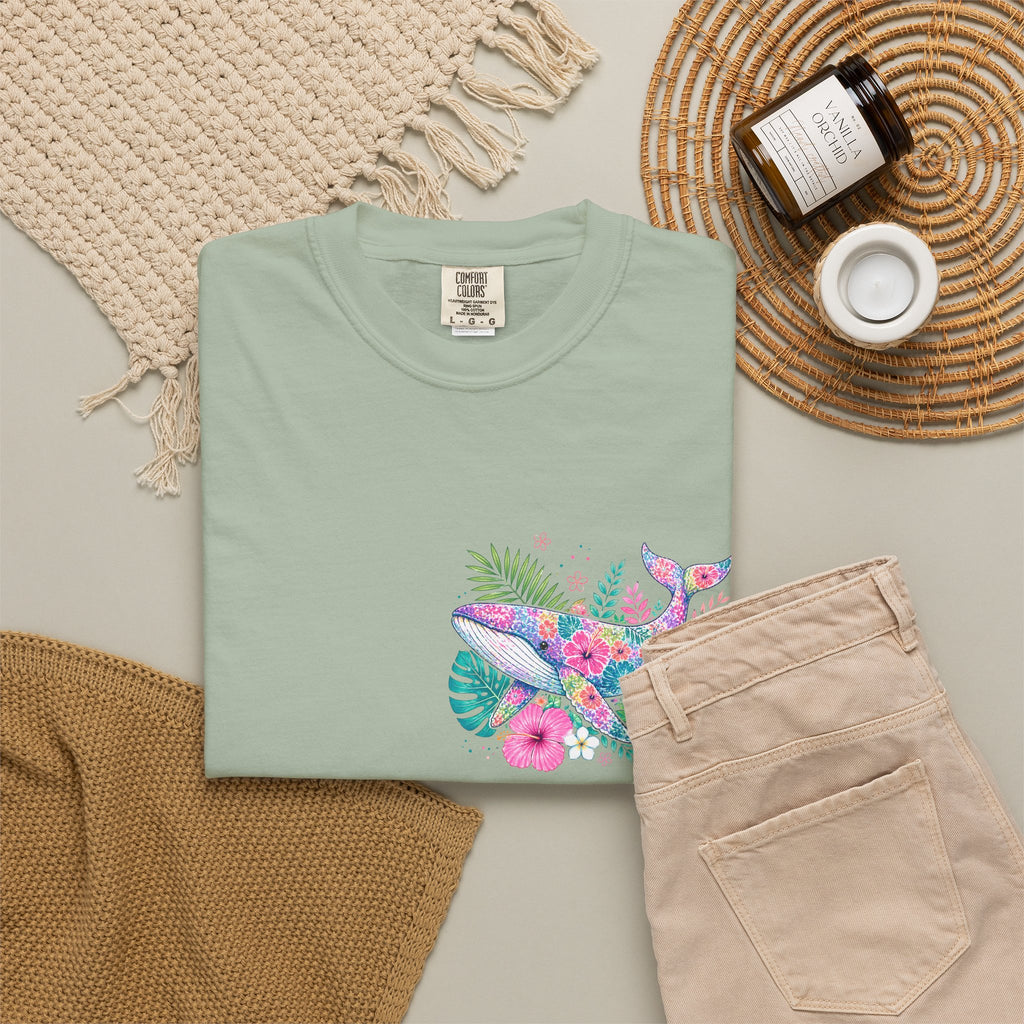 Miami Beach Club T‑Shirt — Retro Flamingo Tropical Floral Graphic Tee