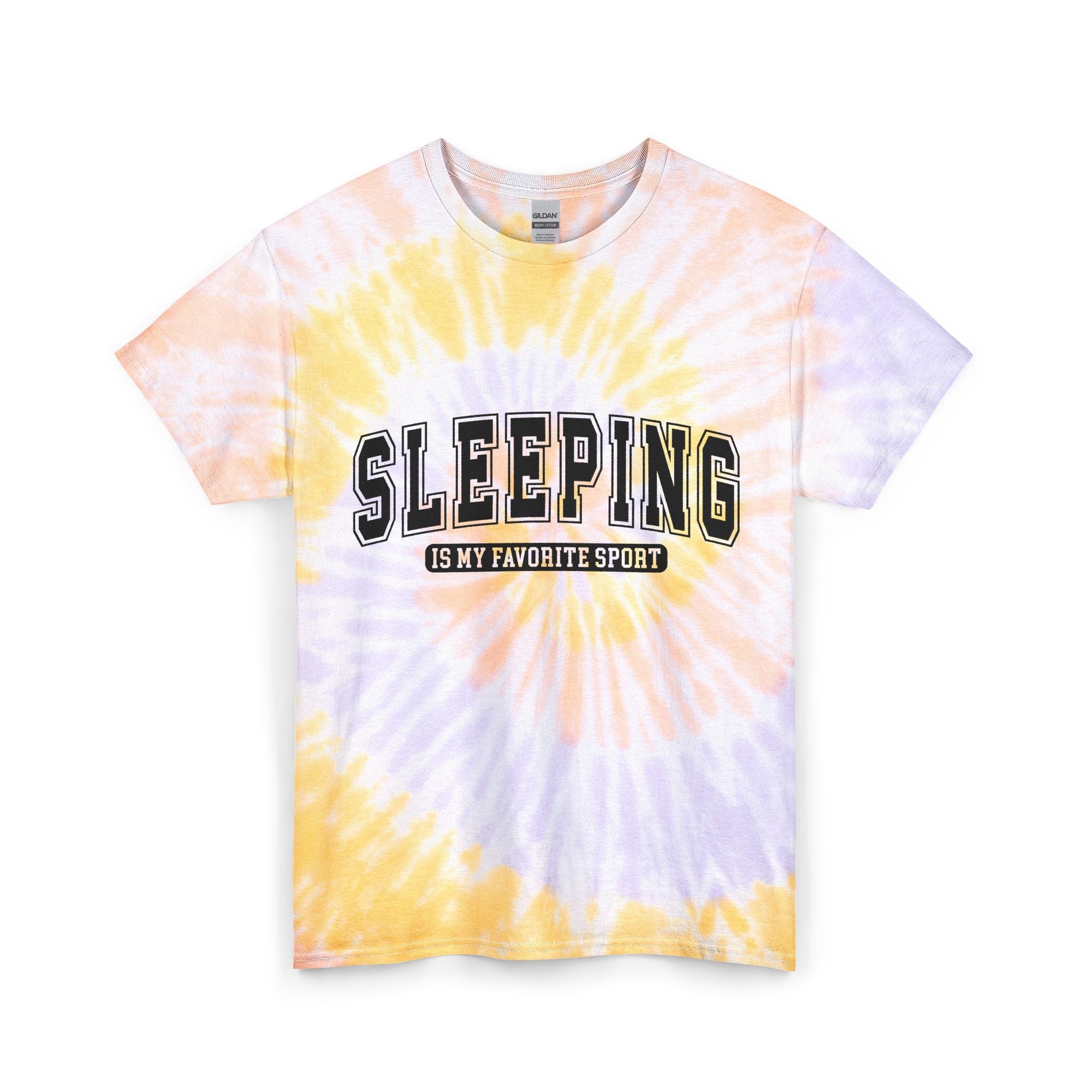 Sleeping Is My Favorite Sport Tie-Dye Tee — Blue Cotton T-Shirt
