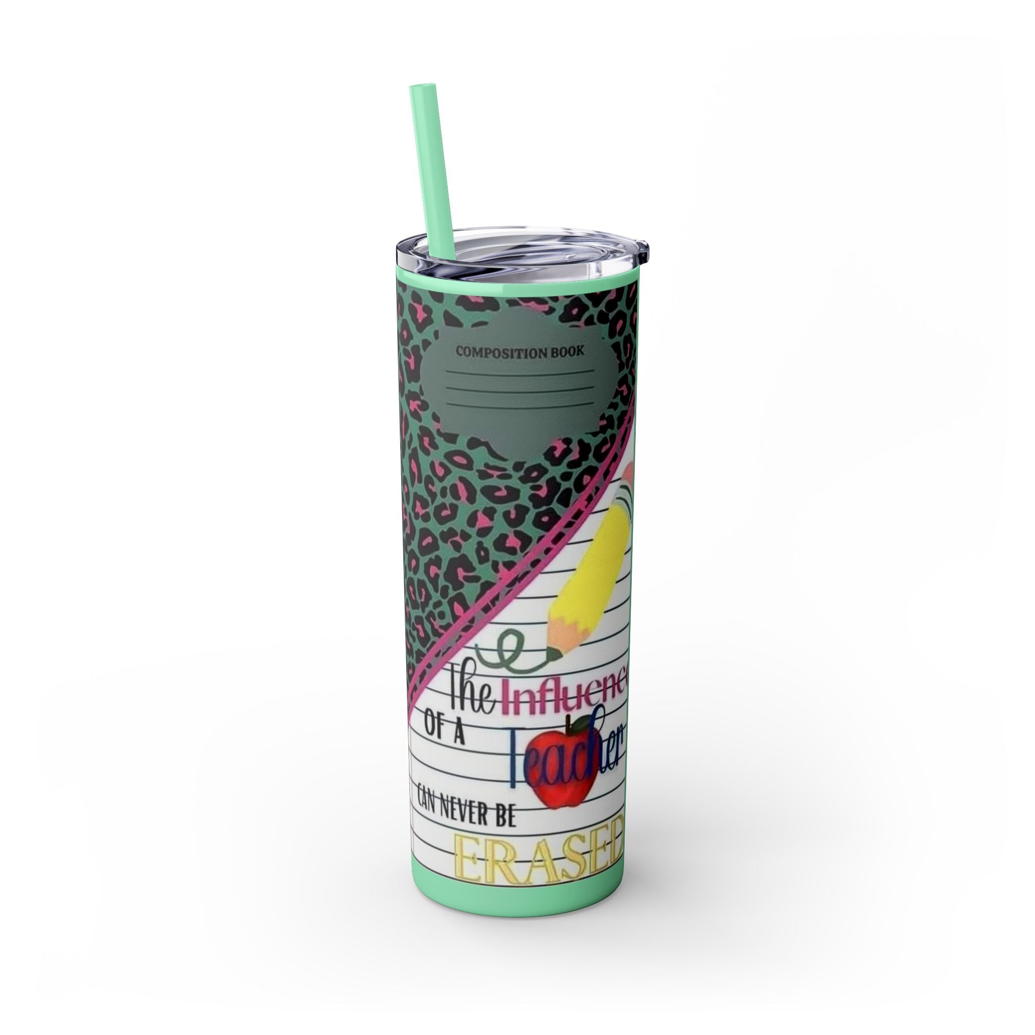 Teacher Skinny Tumbler with Straw — 20oz