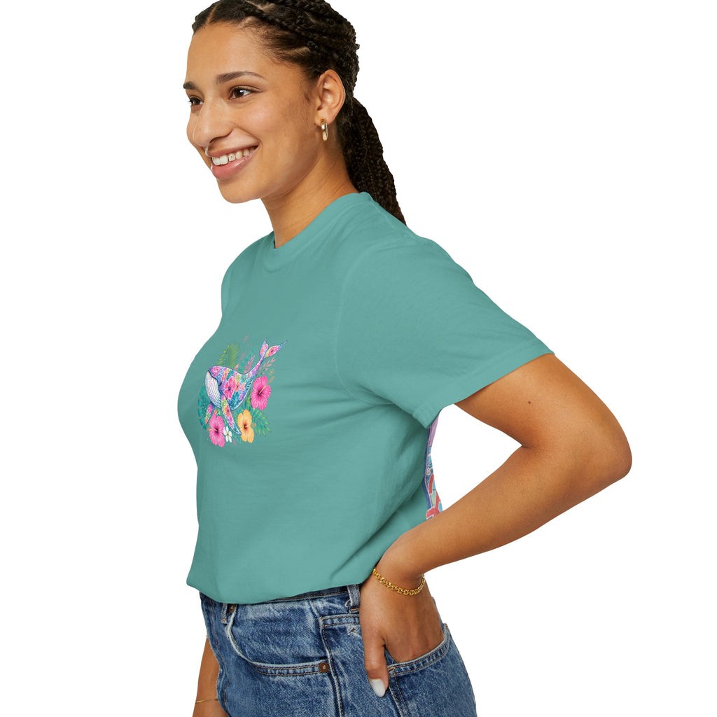 Miami Beach Club T‑Shirt — Retro Flamingo Tropical Floral Graphic Tee