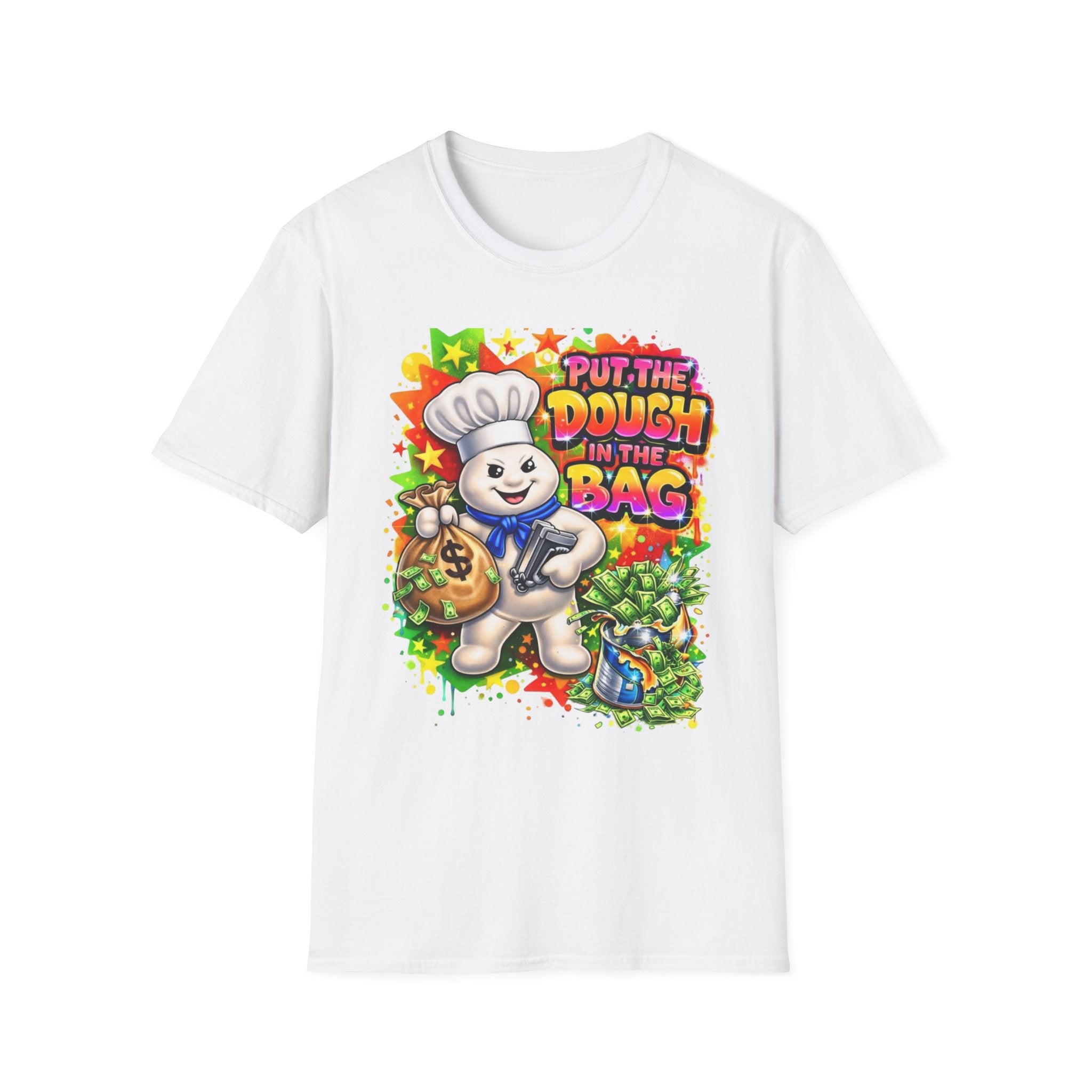 Put the Dough in the Bag T-Shirt — Cute Chef Character Money Graphic Tee
