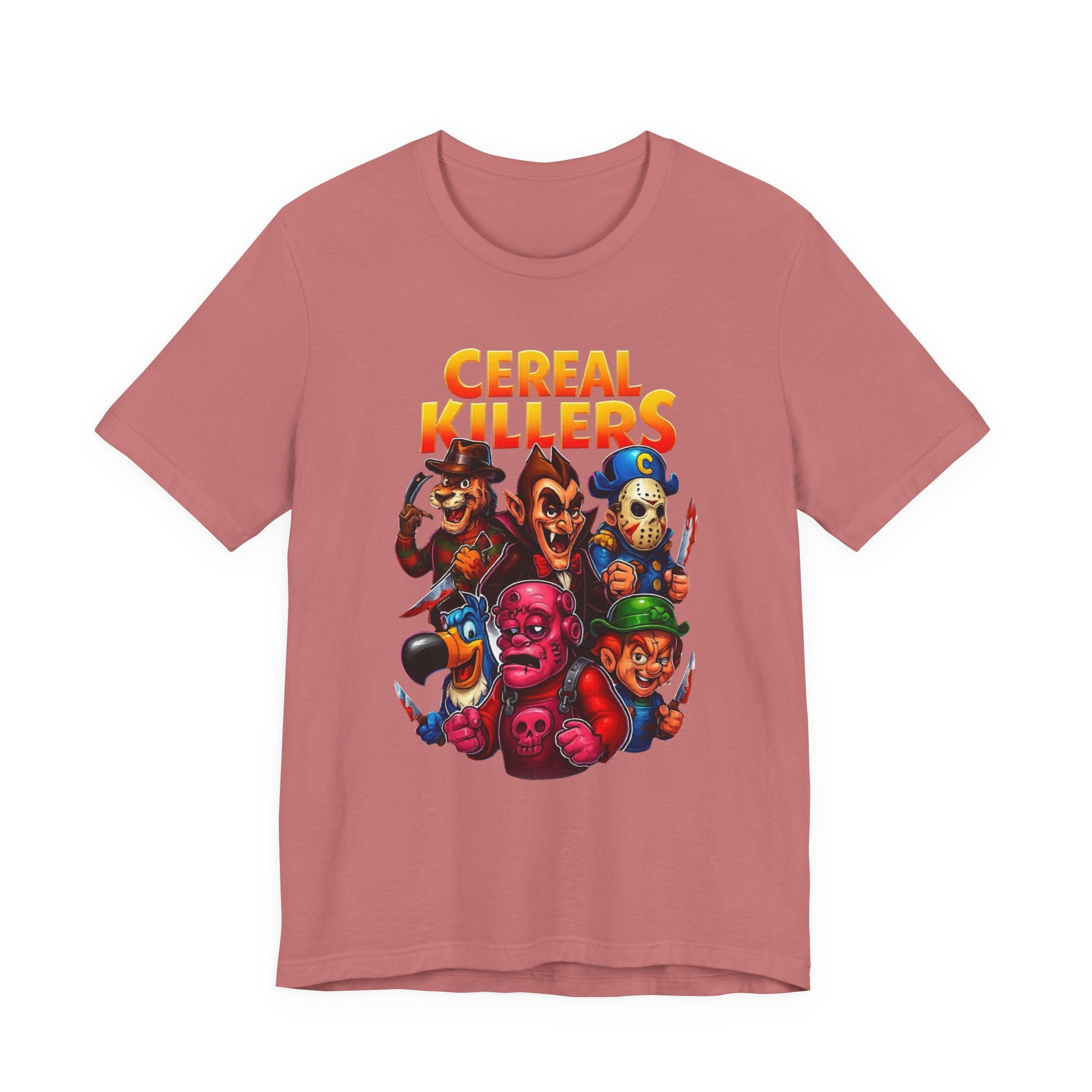 Cereal Killers Parody Horror Cartoon T-Shirt | Funny Cereal Villains Graphic Tee