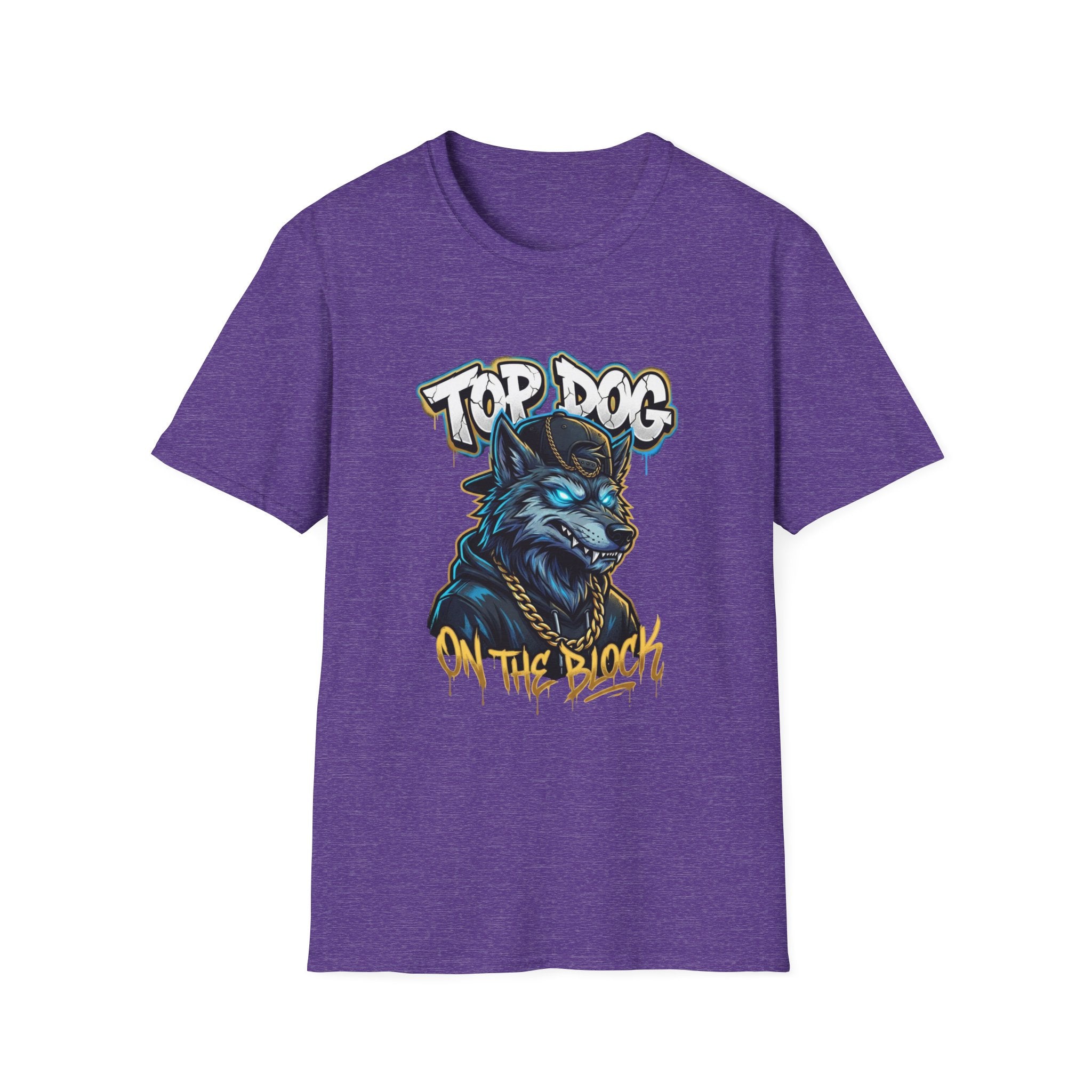Top Dog On The Block Graphic T-Shirt — Bold Blue Wolf Streetwear Tee