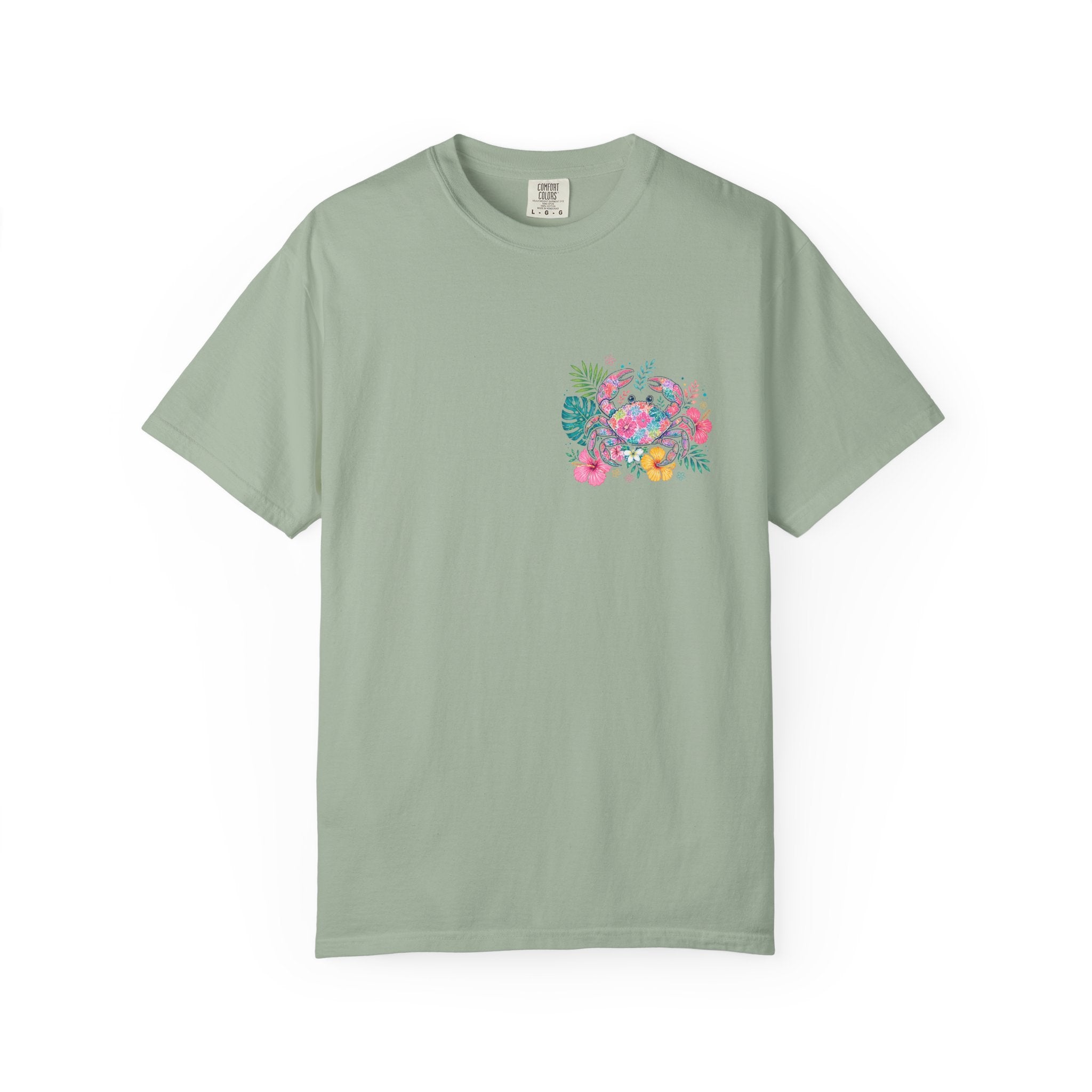 T-Shirt — "Sun Sand" Tropical Palm Floral Graphic Tee