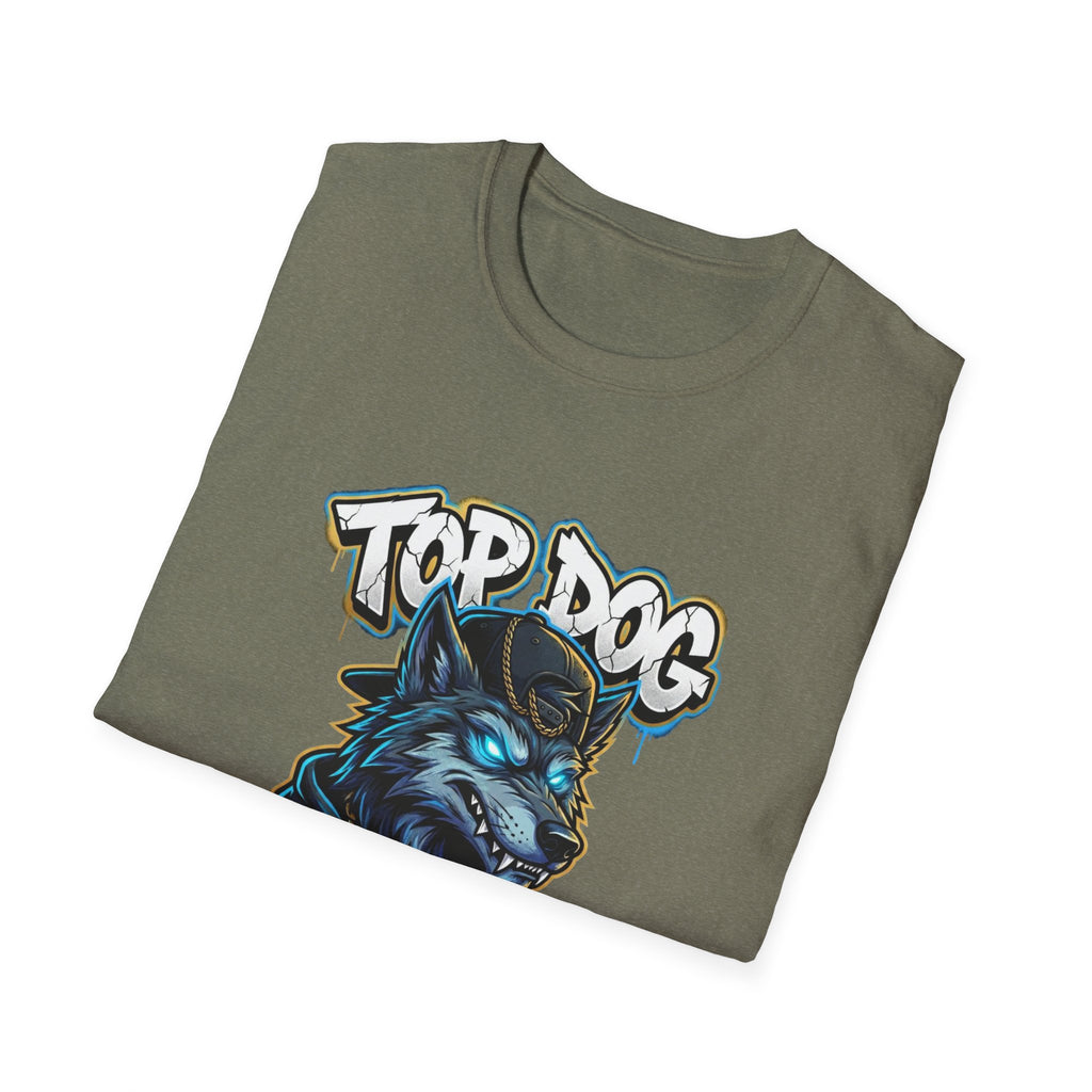Top Dog On The Block Graphic T-Shirt — Bold Blue Wolf Streetwear Tee