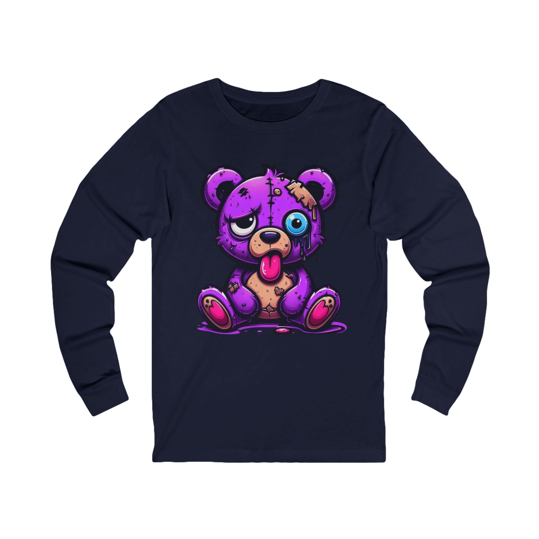 Bear Graphic Long Sleeve Tee — Cute Bear Shirt for Casual Wear