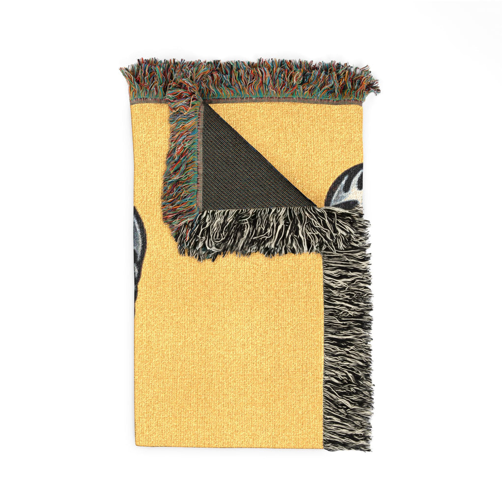 The Lyrical Lounge Woven Blanket — Retro Microphone Music Throw