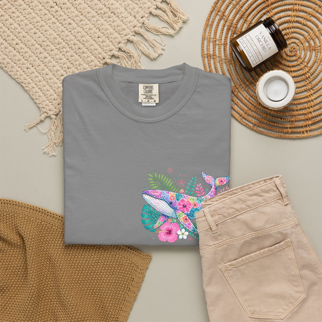 Miami Beach Club T‑Shirt — Retro Flamingo Tropical Floral Graphic Tee