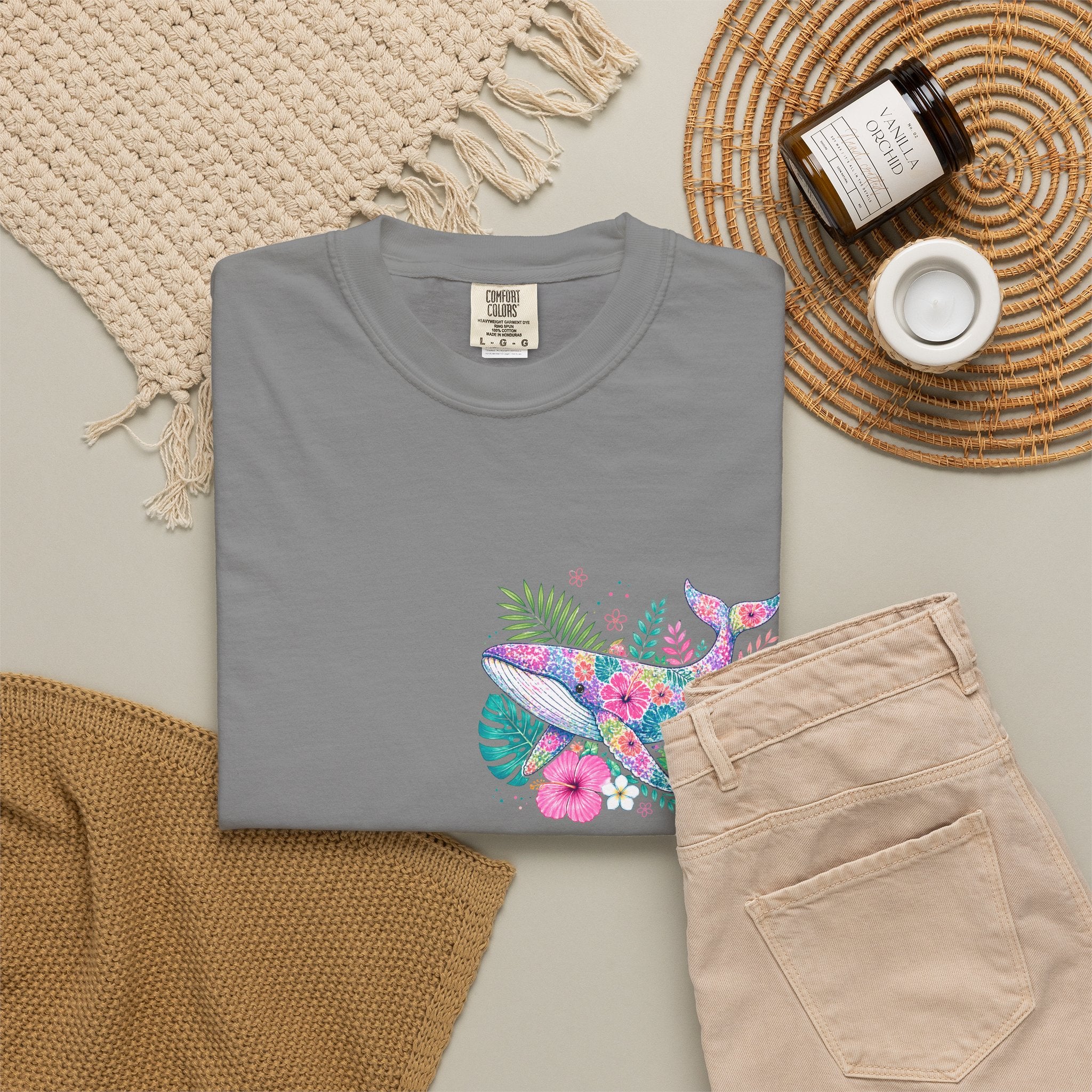 Miami Beach Club T‑Shirt — Retro Flamingo Tropical Floral Graphic Tee