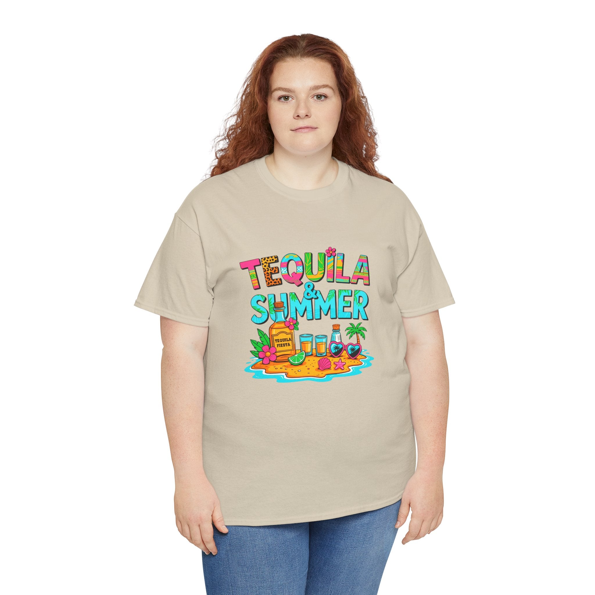 Tequila Summer Tee – Tropical Beach Cocktail Graphic T-Shirt