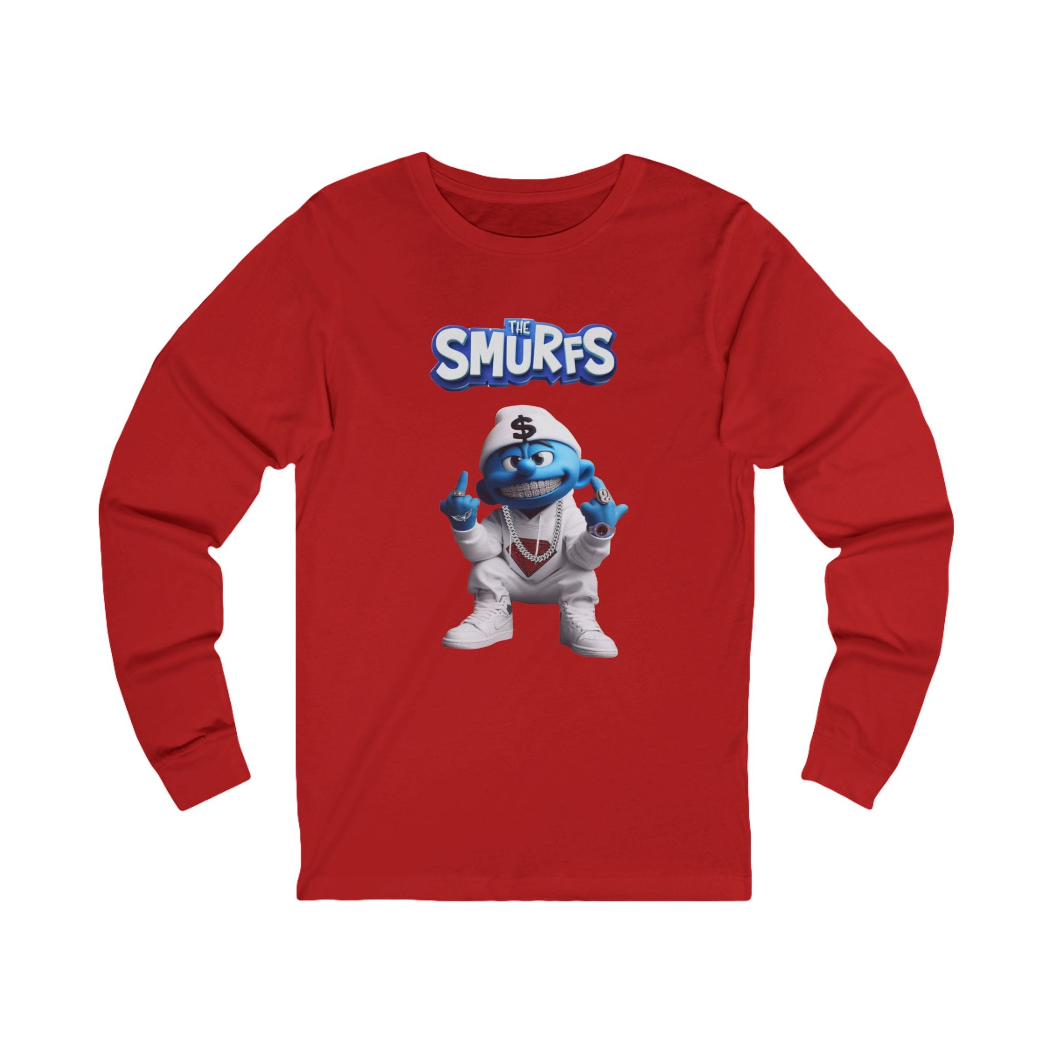 Hood Smurf Long Sleeve Tee — Hooded Smurf Graphic Shirt
