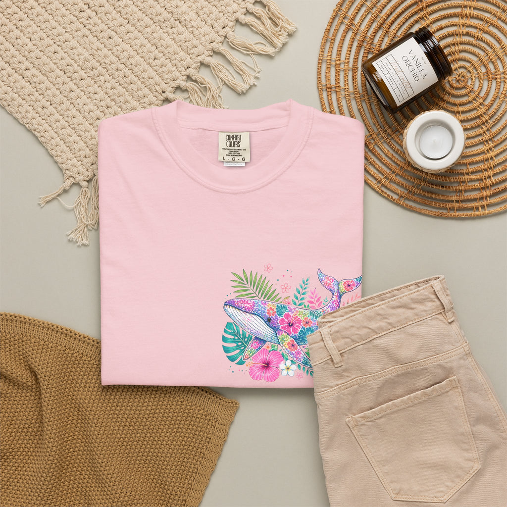 Miami Beach Club T‑Shirt — Retro Flamingo Tropical Floral Graphic Tee
