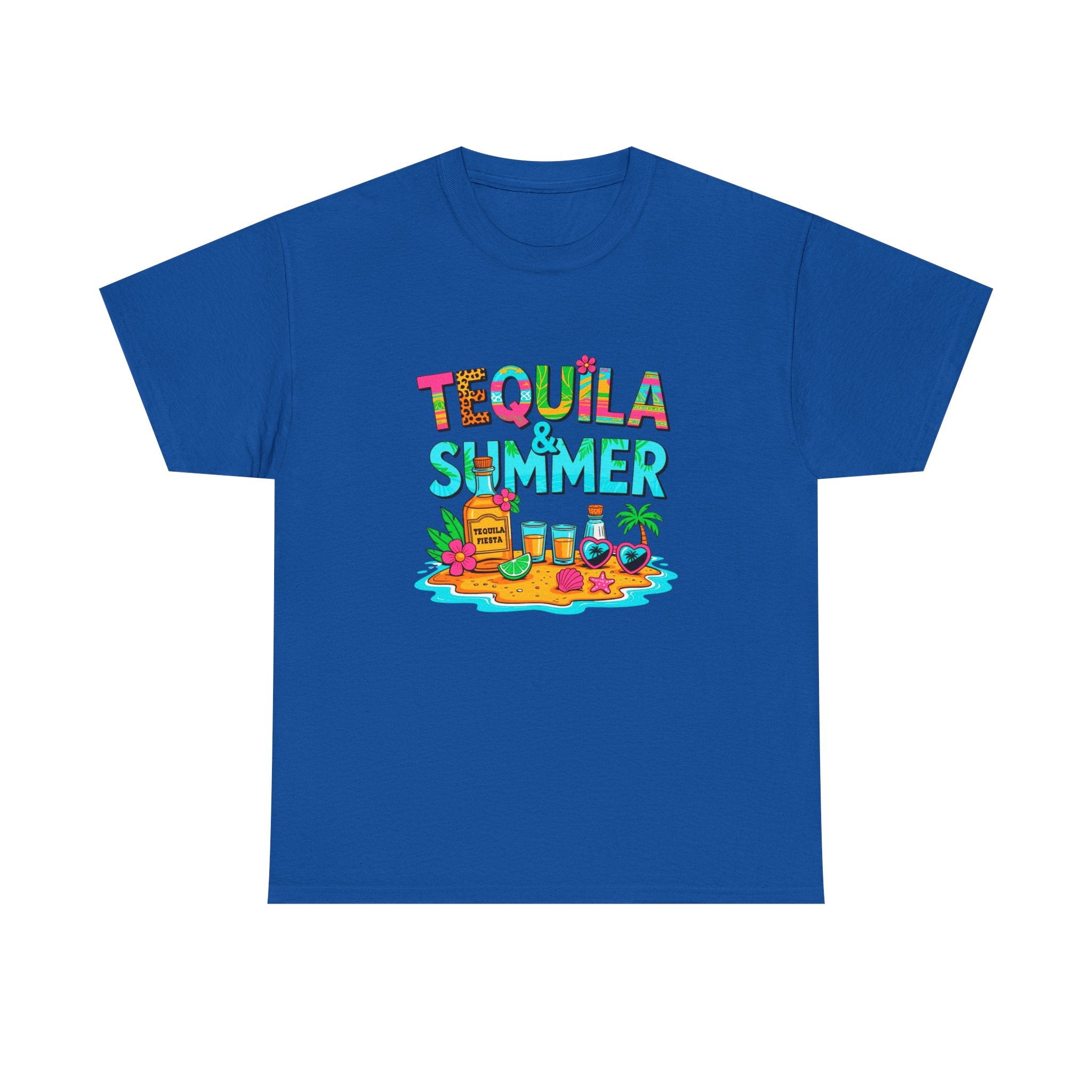 Tequila Summer Tee – Tropical Beach Cocktail Graphic T-Shirt