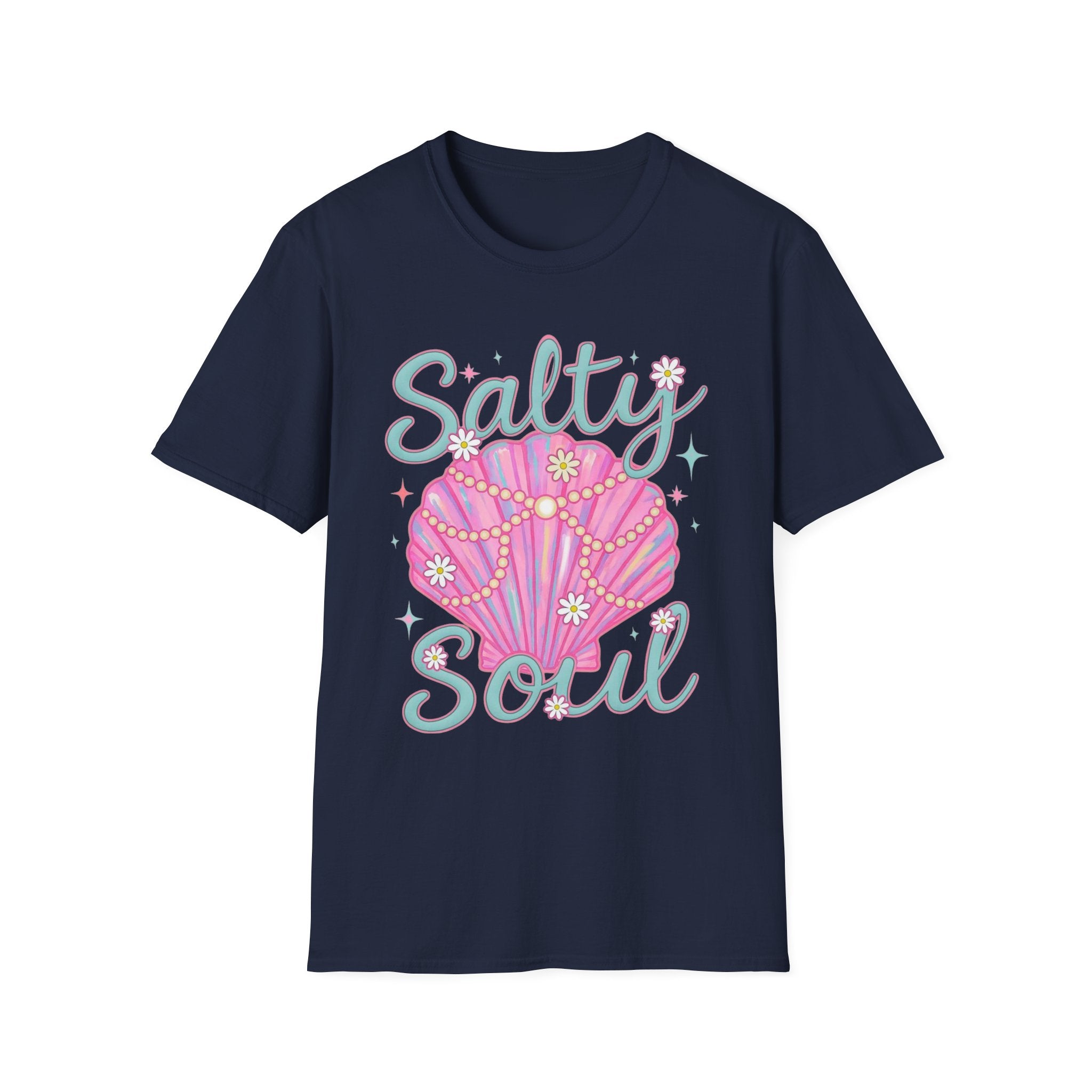 Salty Soul T-Shirt — Pink Seashell Beach Tee