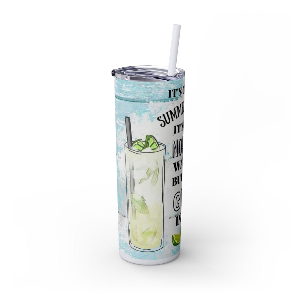 20oz Skinny Tumbler with Straw — Summer Water Tumbler